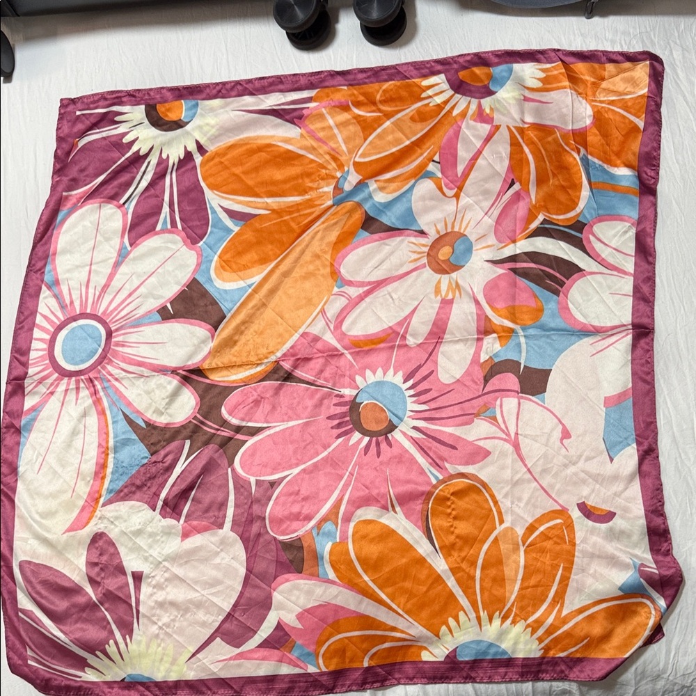 Mango Pink and Orange Floral Scarf